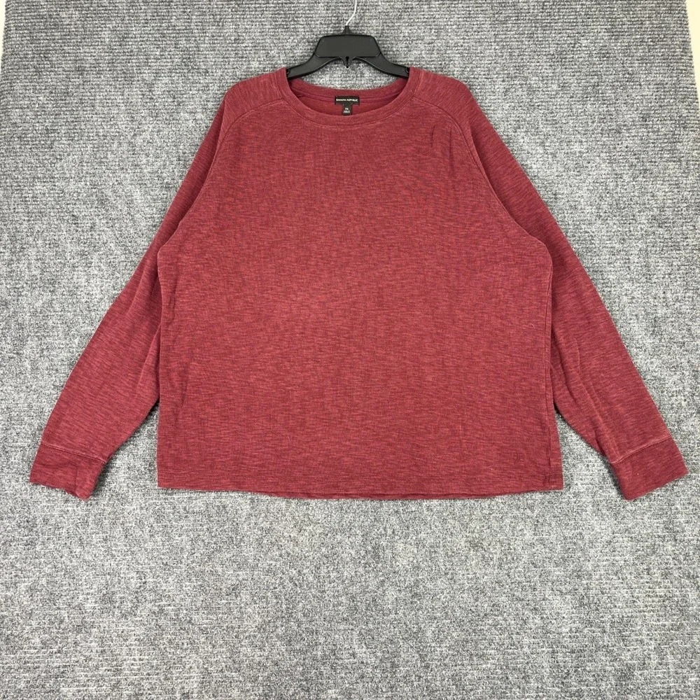 Banana Republic Crewneck Sweatshirt Mens XXL Slub Knit Raglan Sleeve Casual Wear